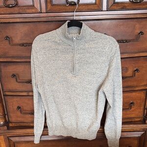 J Crew Men's Small Gray Half-Zip Sweater
